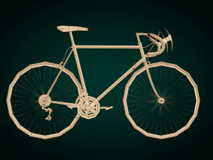 low poly vintage racing bike 3D Model