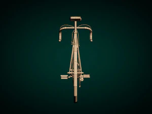 low poly vintage racing bike 3D Model