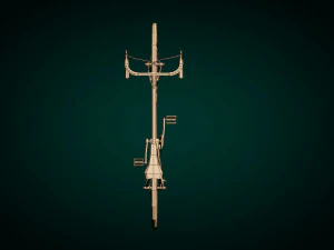 low poly vintage racing bike 3D Model