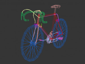 low poly vintage racing bike 3D Модель