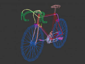 low poly vintage racing bike 3D Model