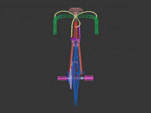 low poly vintage racing bike 3D Model