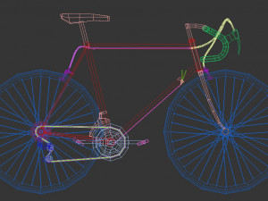 low poly vintage racing bike 3D Модель