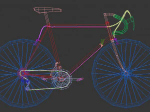 low poly vintage racing bike 3D Model
