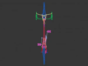 low poly vintage racing bike 3D Model