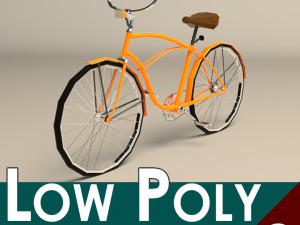 low poly vintage cruiser bike 3D Модель