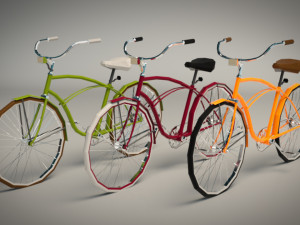 low poly vintage cruiser bike 3D-Modell