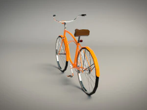low poly vintage cruiser bike 3D Model