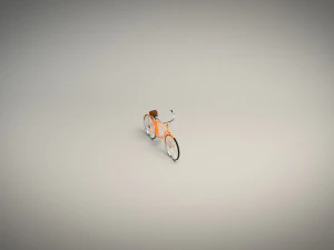 low poly vintage cruiser bike 3D Model