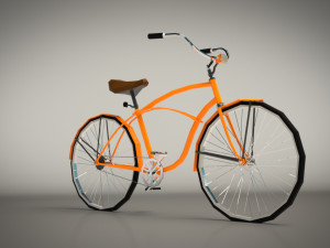 low poly vintage cruiser bike 3D-Modell