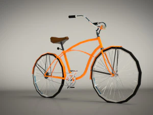 low poly vintage cruiser bike 3D Model