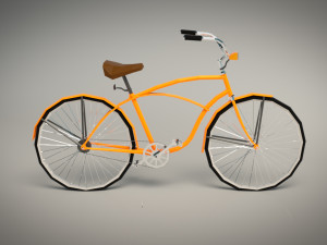 low poly vintage cruiser bike 3D-Modell