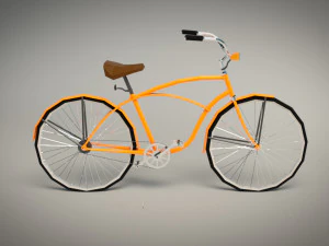 low poly vintage cruiser bike 3D Model