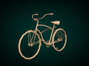 low poly vintage cruiser bike 3D Model