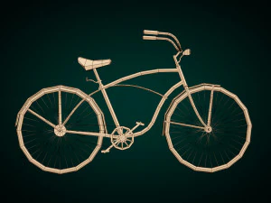 low poly vintage cruiser bike 3D Model