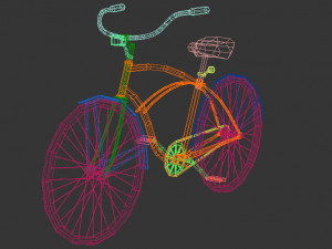 low poly vintage cruiser bike 3D-Modell