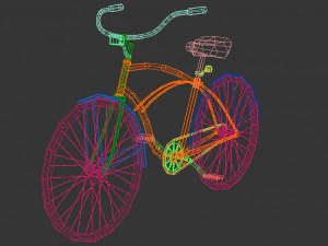 low poly vintage cruiser bike 3D Model