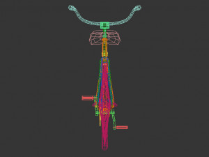 low poly vintage cruiser bike 3D-Modell