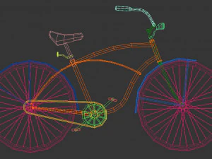 low poly vintage cruiser bike 3D Model