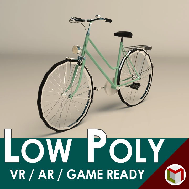 low poly ladies bike 3D Model .c4d .max .obj .3ds .fbx .stl .blend