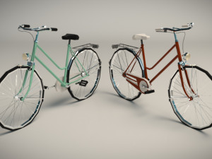 low poly ladies bike Modello 3D
