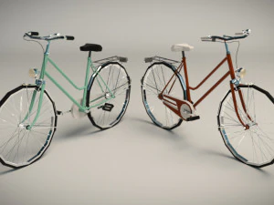 low poly ladies bike 3D Model