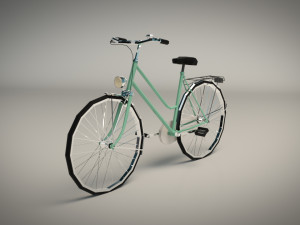low poly ladies bike Modello 3D