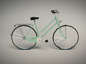 low poly ladies bike Modello 3D