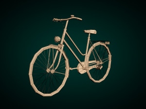 low poly ladies bike Modello 3D
