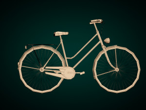 low poly ladies bike Modello 3D