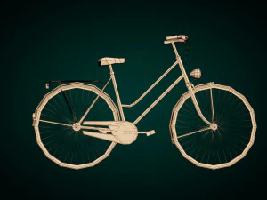 low poly ladies bike 3D Model