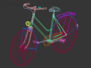 low poly ladies bike Modello 3D