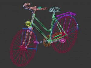 low poly ladies bike 3D Model