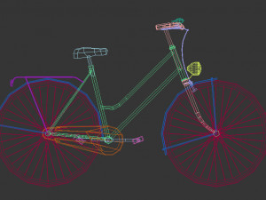 low poly ladies bike Modello 3D