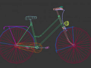 low poly ladies bike 3D Model