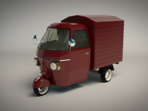 low poly three wheeled van 3D Модель