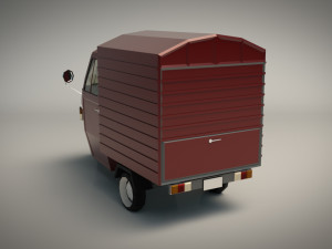 low poly three wheeled van 3D Модель