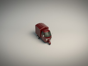 low poly three wheeled van 3D Модель