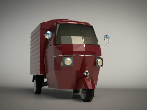 low poly three wheeled van 3D Модель