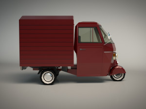 low poly three wheeled van 3D Модель