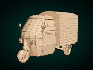 low poly three wheeled van 3D Model