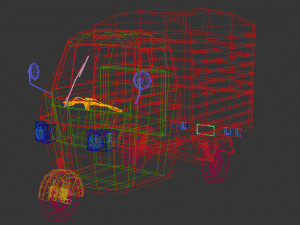 low poly three wheeled van 3D Модель