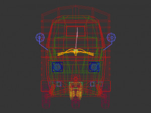 low poly three wheeled van 3D Модель