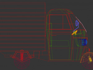low poly three wheeled van 3D Модель