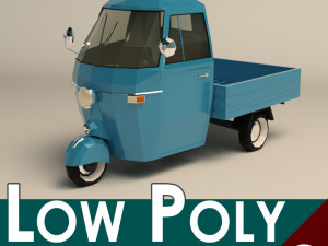 low poly three wheeled pickup 3D 모델