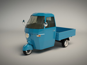 low poly three wheeled pickup 3D-Modell
