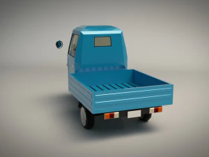 low poly three wheeled pickup 3D Model