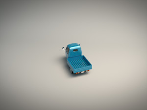low poly three wheeled pickup 3D-Modell