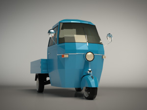 low poly three wheeled pickup 3D-Modell