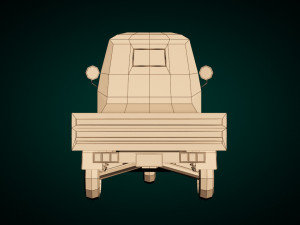 low poly three wheeled pickup 3D-Modell
